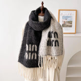 Phatbird Reversible Wool Blend Tassel Scarf
