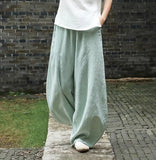 Phatbird cotton wide leg bloomer trousers with high elasticated waist - view 2