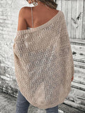 Phatbird batwing open front knit cardigan in a fine hollow-out knit - view 2