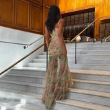 Sexy Floral Print Bodycon Maxi Dress