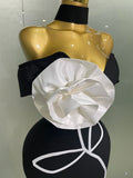 Phatbird  New Sexy Off Shoulder White Flower Black Mini Bodycon Bandage Dress