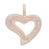 Big Hollow Heart Pendant Necklace