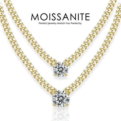 Luxury Moissanite Cuban Link Pendant Necklace