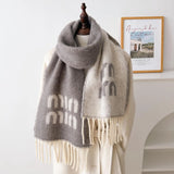 Phatbird Reversible Wool Blend Tassel Scarf