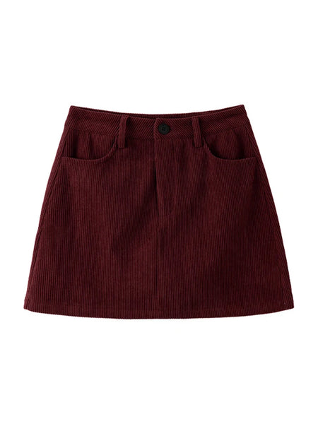 Phatbird High Waist Corduroy Mini Skirt