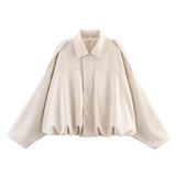 Suede Bomber Lapel Jacket