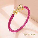 Phatbird Moonlight Cheetah Braided Leather Bracelet