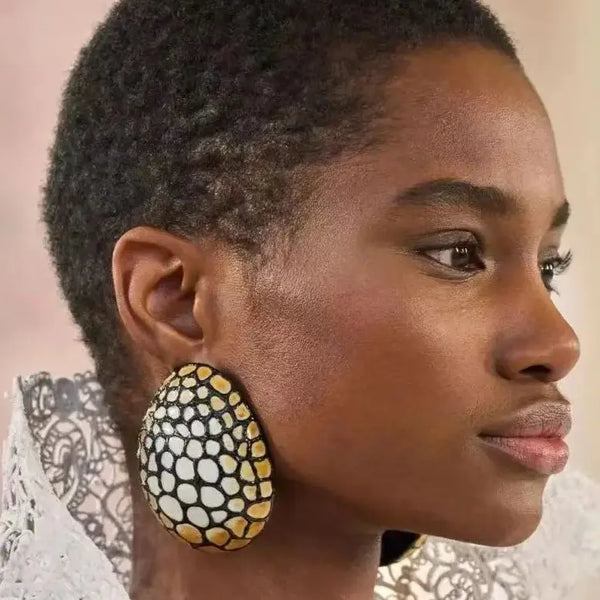 Phatbird Couture Mosaic Enamel Statement Earrings