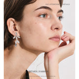 Phatbird Stainless Steel Leaf Pendant Earrings