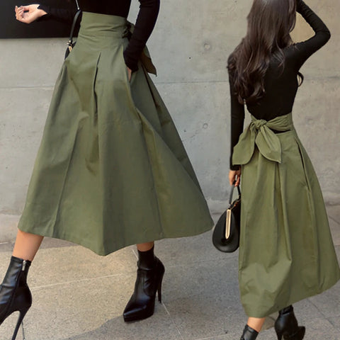 Black Korean Fashion Big Skirt