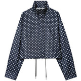 Phatbird polka dot cropped bomber jacket with high ribbed neck - view 7