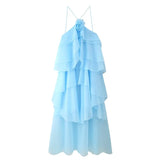 Phatbird Ruffle Smock Long Maxi Dress