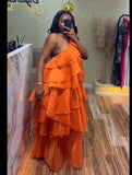 Phatbird Ruffle Smock Long Maxi Dress