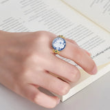 Blue Agate Little Dogs Cats Ring