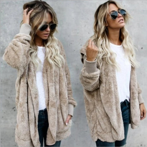 Phatbird oversized hooded fleece cardigan in plush double-sided fleece