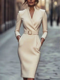 Phatbird Belted Knee-Length Pencil Dress