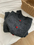 Phatbird Dark Grey Knitted Cardigan Women's Autumn/Winter Vintage