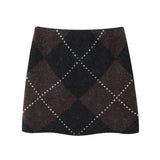 Phatbird Plaid Knit Top & Mini Skirt