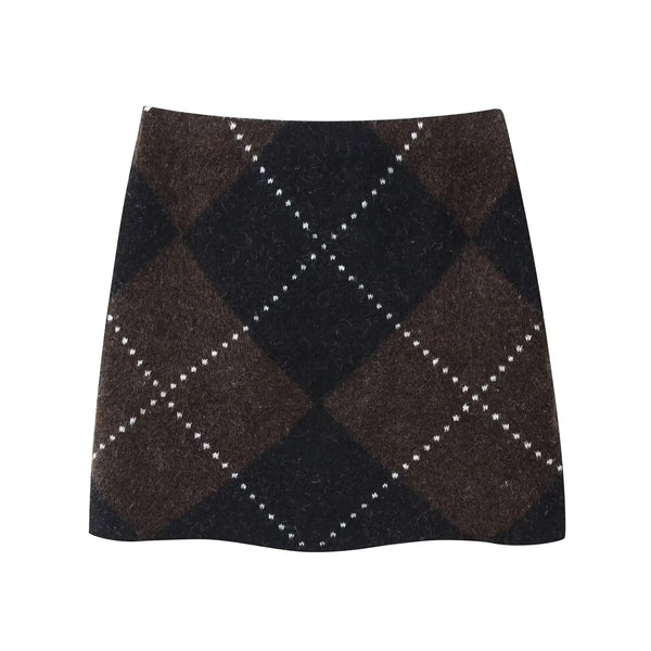 Phatbird Plaid Knit Top & Mini Skirt