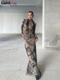 Phatbird Y2K Koi Print Maxi Dress