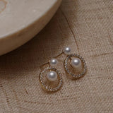 Luxury Zircon Pearl Earrings