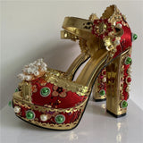 Phatbird Elegance: Crystal Blossom Bridal Heels