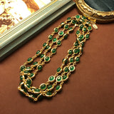 Retro Green Double-Sided Resin Necklace