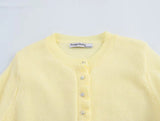 PHATBIRD Women Fall Elegant Knit Cardigan Yellow Petal Sleeve Sweater 2025 Autumn Fashion Versatile
