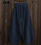 Phatbird cotton wide leg bloomer trousers with high elasticated waist - view 9
