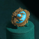 Vintage Blue Bee Resin Rings