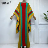 Winter knitted elastic maxi long dress