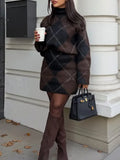 Phatbird Plaid Knit Top & Mini Skirt
