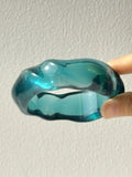 Phatbird Blue Twisted Irregular Square Round Summer Resin Bracelet