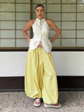 Phatbird cotton lantern wide leg trousers with elasticated waist - view 5