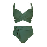 Plus Size Wrap Tie High Waist Bikini Set
