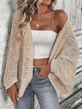 Phatbird batwing open front knit cardigan in a fine hollow-out knit - view 4