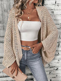 Phatbird batwing open front knit cardigan in a fine hollow-out knit - view 7