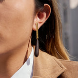 Phatbird Long Wooden Water Drop Earrings