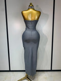 Luxury Beaded Strapless Bandage Dress