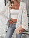 Phatbird batwing open front knit cardigan in a fine hollow-out knit - view 6
