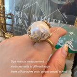 Phatbird Pearl Ring with Crystal Vine design