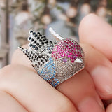 Phatbird Multicolor Zirconia Bird Statement Ring