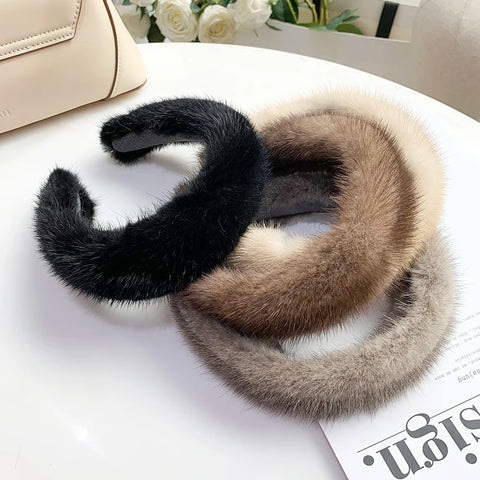 Luxury Real Mink Fur Headband