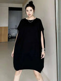 Black White One Size Mini Dress