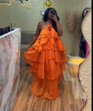 Phatbird Ruffle Smock Long Maxi Dress