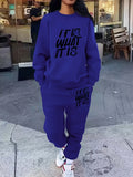 Phatbird Plus Size Casual Sports Hoodie Two-Piece Set Loose Long Sleeve
