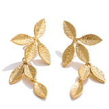 Phatbird Stainless Steel Leaf Pendant Earrings