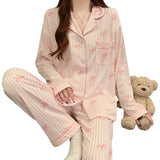 Phatbird Women Style Pink Bow Pajama Set