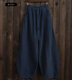 Phatbird cotton wide leg bloomer trousers with high elasticated waist - view 5