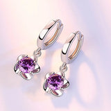 Retro Zircon Silver Earrings